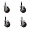 Service Caster 4'' Maroon Poly Swivel 3/4'' Expanding Stem Caster Set with Brake, 4PK SCC-EX20S414-PPUB-MRN-TLB-34-4 - alternate 1